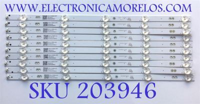 KIT DE LED'S PARA TV WESTINGHOUSE (10 PIEZAS) / NUMERO DE PARTE ZX48ZC332M05A0V0 / 8149010048003 / 136-G6-R1 /MODELO WD49FB1018